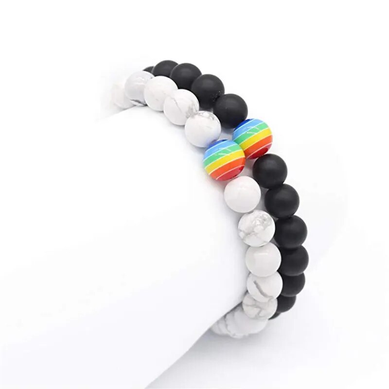 Wukaka LGBT Volcanic Stone Bracelet for Couples Best Price in Men Jewerly - 2023