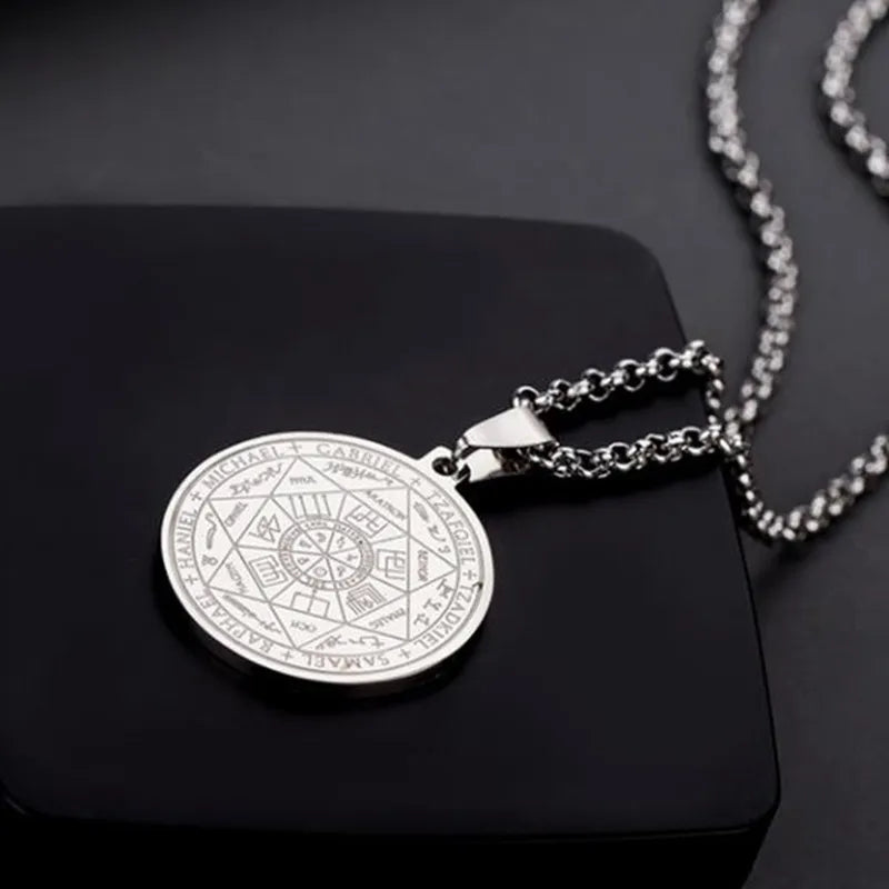 Seven Angels Religious Rune Pendant Necklace Best Price in Men Jewerly - 2023