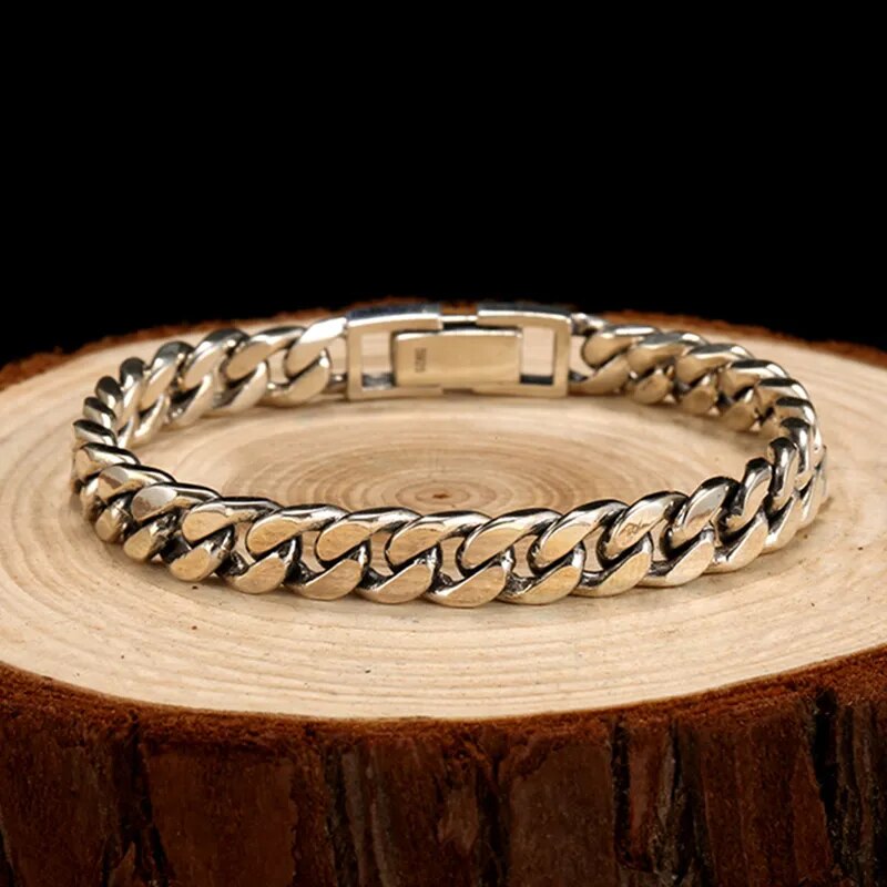 ZABRA 925 Sterling Silver Link Rock Fashion Chain Bracelet for Men Best Price in Men Jewerly - 2023