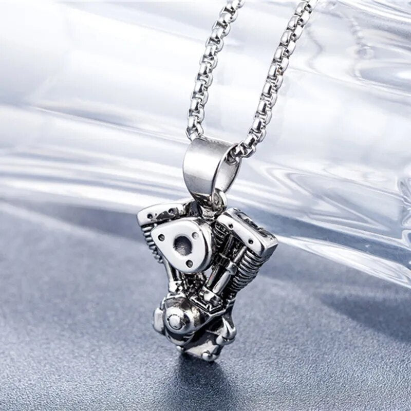 Motorcycle Engine Pendant Necklace Best Price in Men Jewerly - 2023