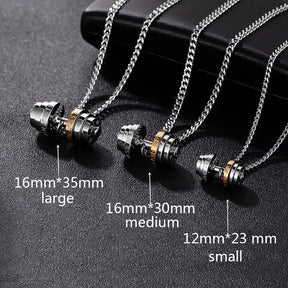 Dumbbel Necklace Stainless Steel Fitness Barbell for Men Best Price in Men Jewerly - 2023