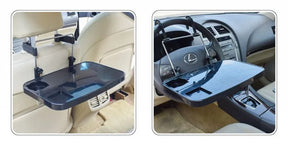 Foldable New Car Computer Rack with Drawer Shelf Car Steering Wheel Seat Back Laptop Tray Food Drink Table Holder Stand