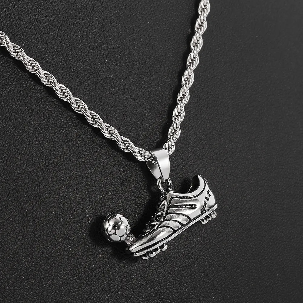 Punk Football Shoe Pendant Necklace Best Price in Men Jewerly - 2023