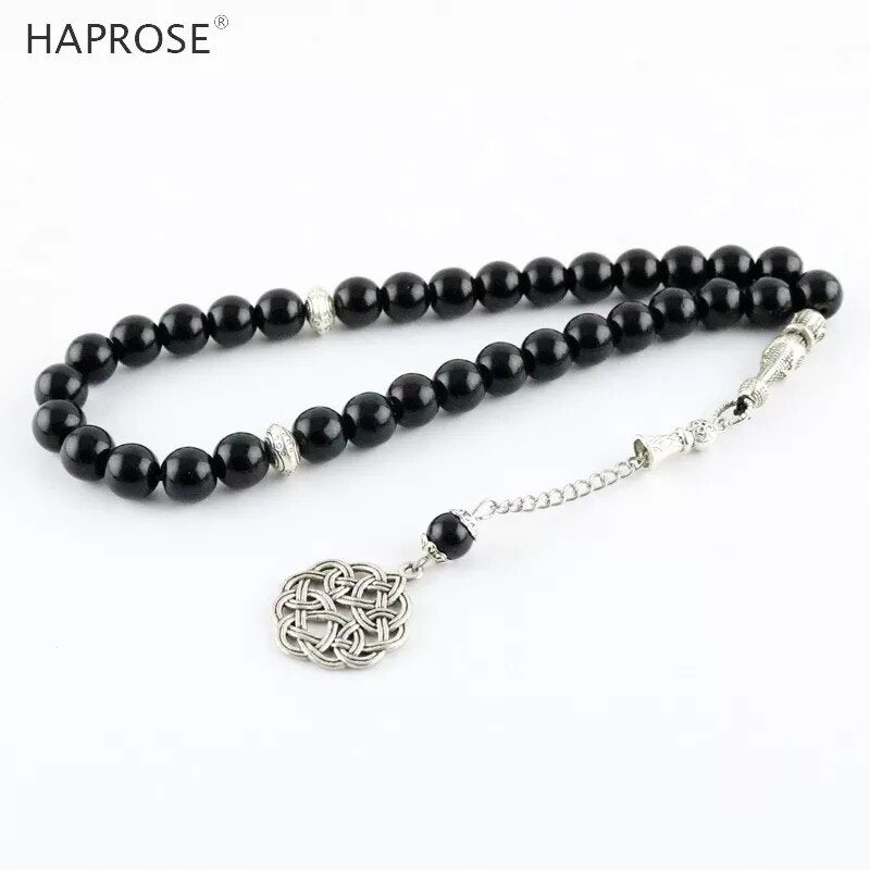 Man's Black Agates Tasbih Muslim Prayer Beads Best Price in Men Jewerly - 2023