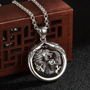 Vintage 925 Sterling Silver Dragon Pendant Necklace for Men Best Price in Men Jewerly - 2023