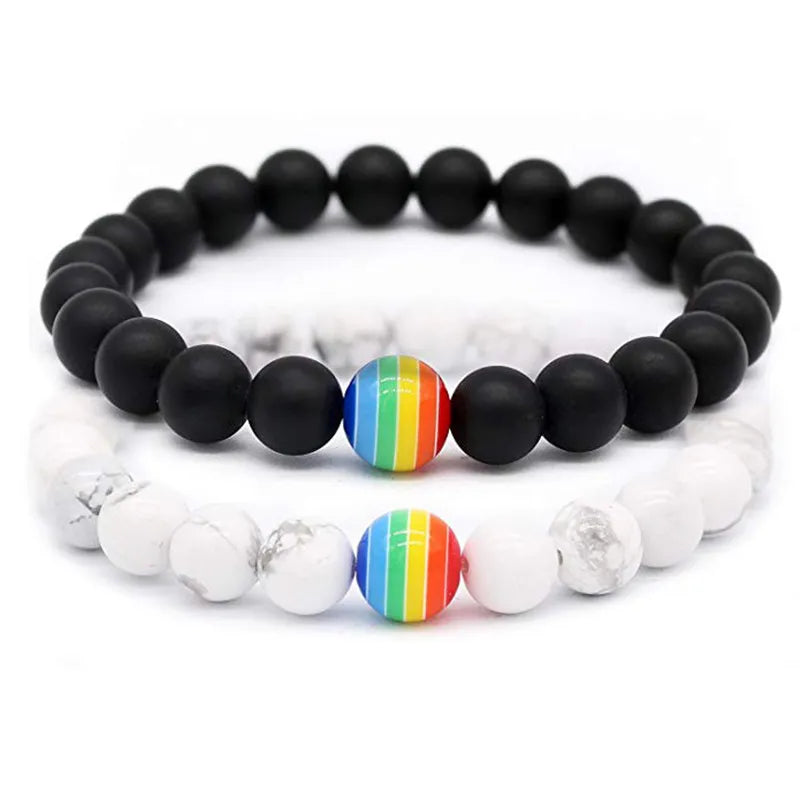 Wukaka LGBT Volcanic Stone Bracelet for Couples Best Price in Men Jewerly - 2023