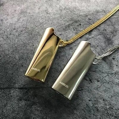 Hip-Hop Lighter Case Men's Necklace in Titanium Stainless Steel Best Price in Men Jewerly - 2023