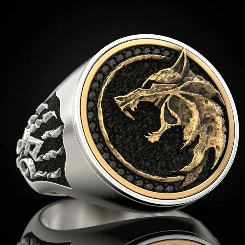 OMHXZJ Punk Wolf Sterling Silver Gold Ring Best Price in Men Jewerly - 2023