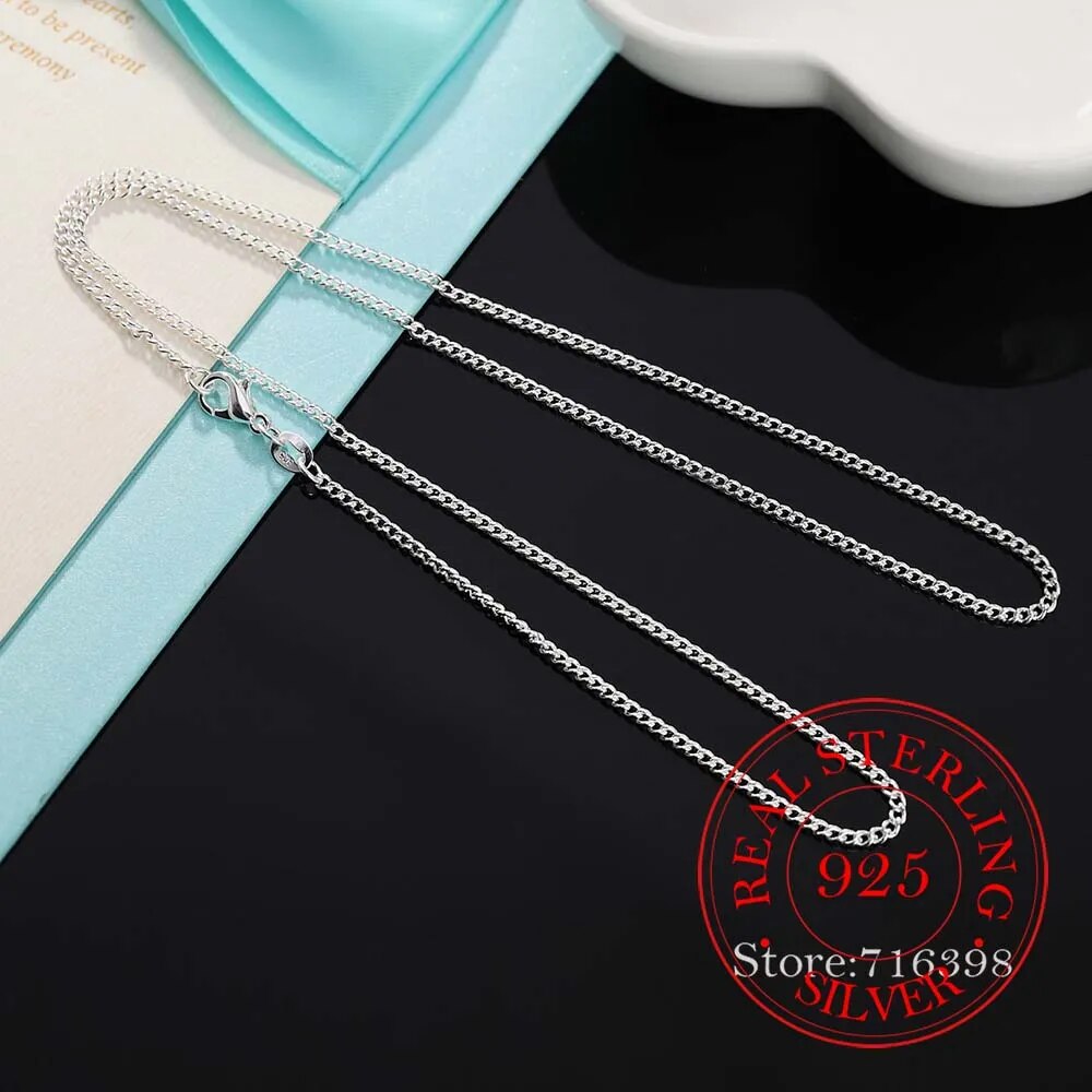 16-30inch 925 Sterling Silver 2mm Side Chain Necklace Best Price in Men Jewerly - 2023