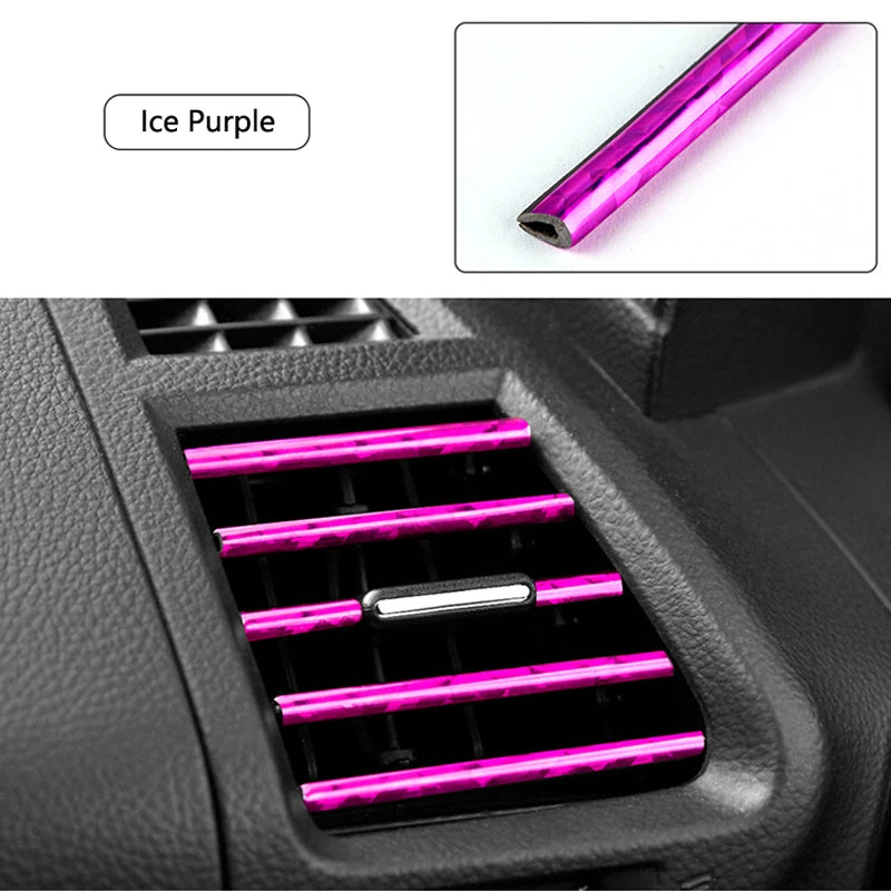 10 PCS Car Air Conditioner Outlet Decorative Soft Strip Accessories Auto Interior Grille Decorative Strip Universal U-shaped