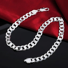 925 Sterling Silver Classic 12MM Chain Necklace Best Price in Men Jewerly - 2023