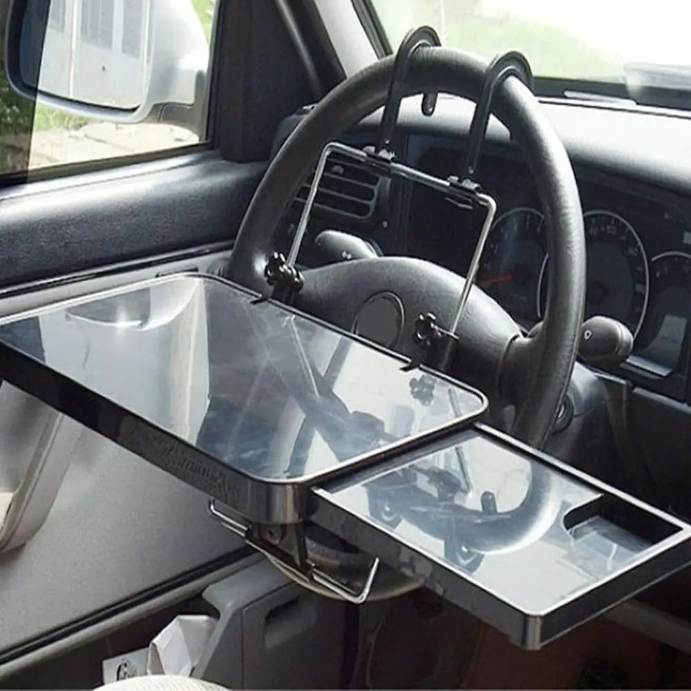 Foldable New Car Computer Rack with Drawer Shelf Car Steering Wheel Seat Back Laptop Tray Food Drink Table Holder Stand