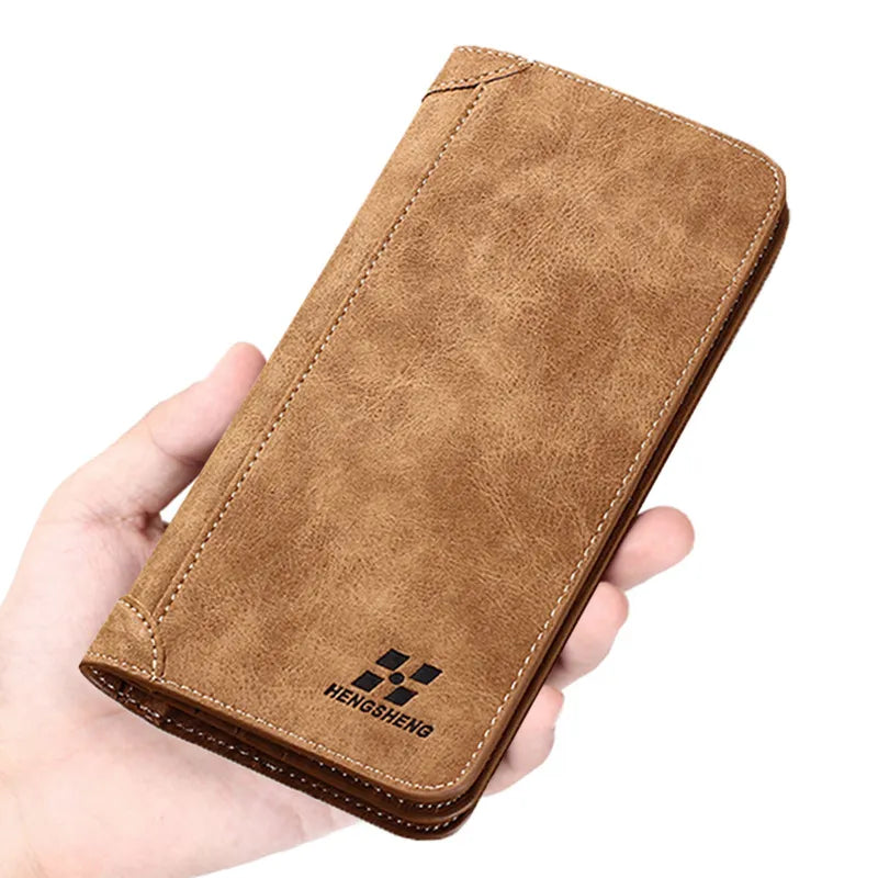 Men's Vintage PU Leather Long Wallet with Coin Pocket Best Price in Men Jewerly - 2023