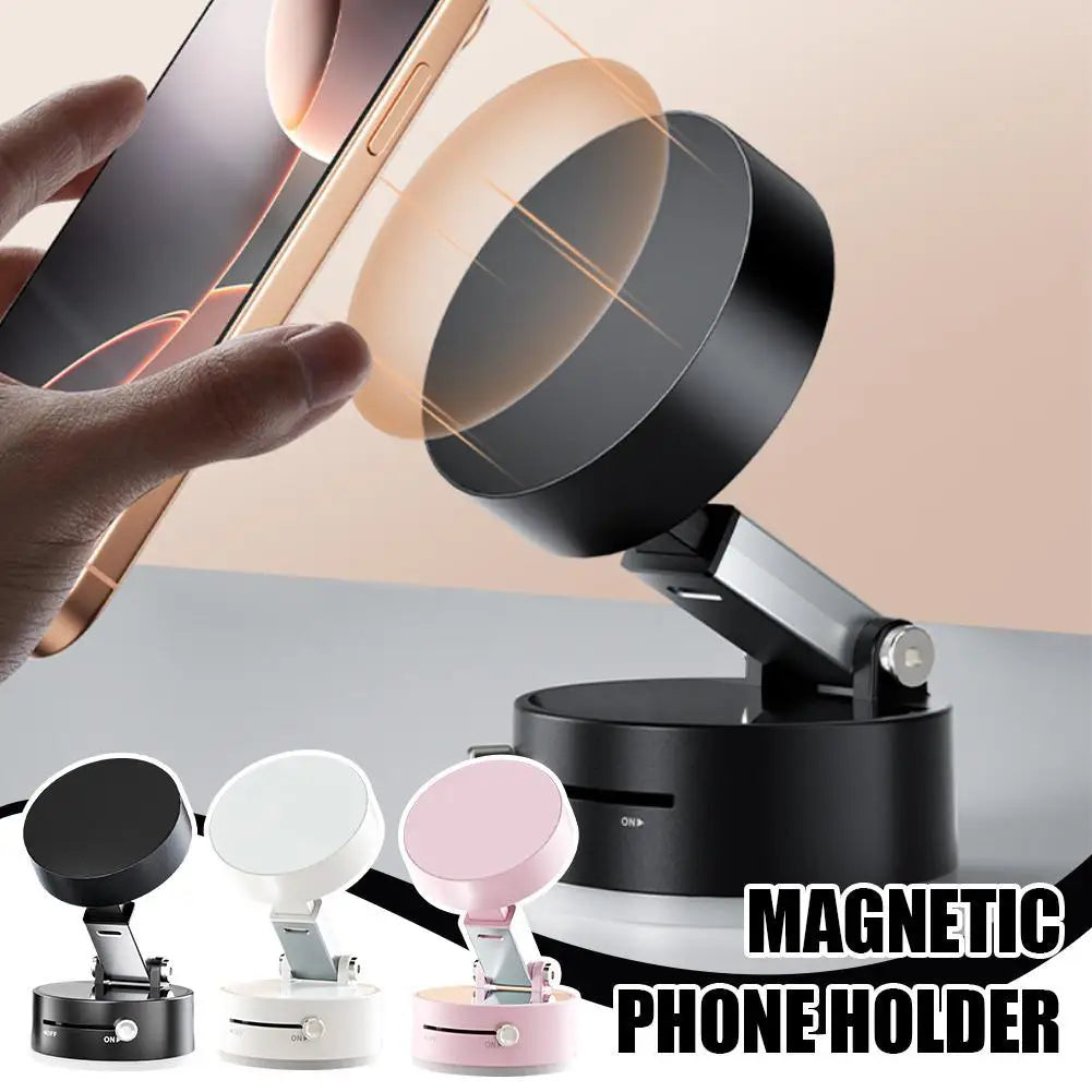 Double Sided Suction Cup Magnetic Phone Holder Lazy Multi-functional Foldable Storage Holder Vacuum Suction Phone Holder