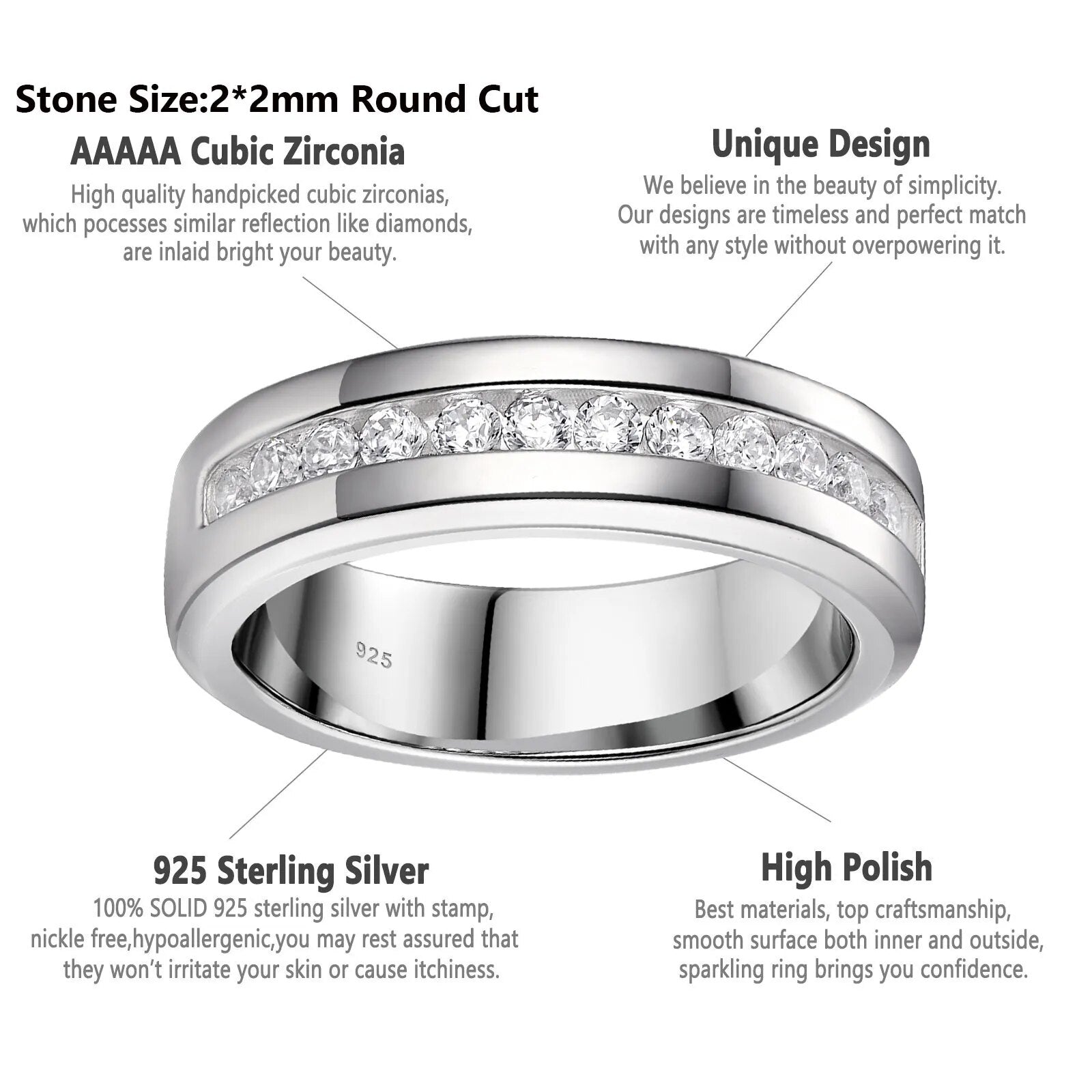 Genuine 925 Sterling Silver Wedding Ring for Men Best Price in Men Jewerly - 2023