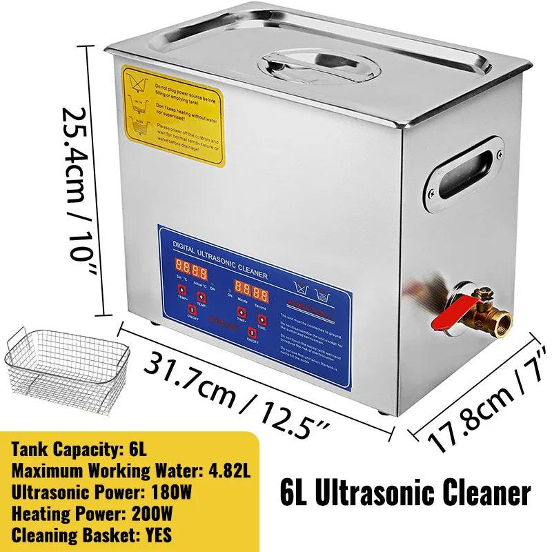 VEVOR 1.3L 2L 3L 6L 10L 15L 22L 30L Ultrasonic Cleaner Lave-Dishes Portable Washing Machine Diswasher Ultrasound Home Appliances