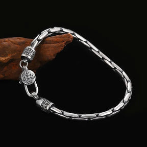 925 Sterling Silver Bracelet 6mm Retro Snake Bone Chain for Men Best Price in Men Jewerly - 2023