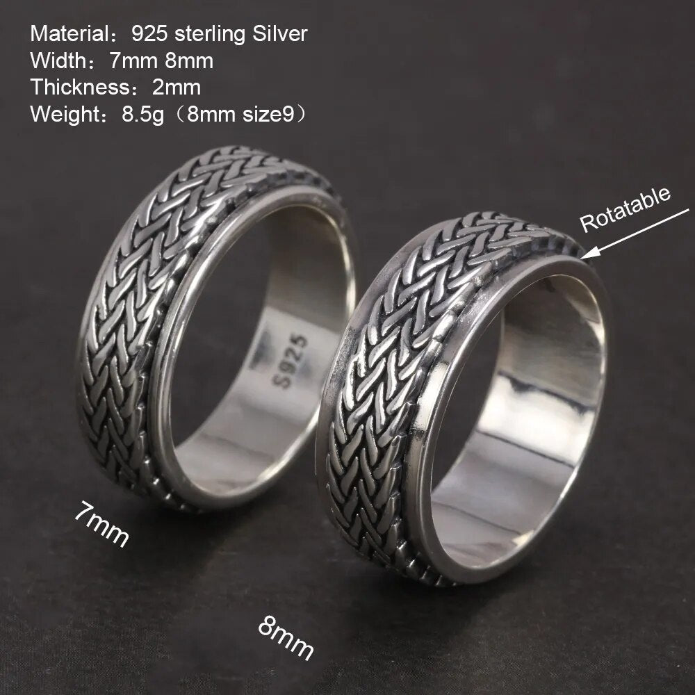 925 Sterling Silver Rotatable Rings for Men Best Price in Men Jewerly - 2023