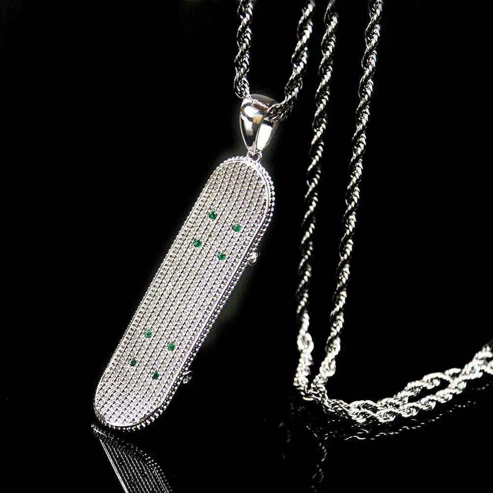 Stainless Steel Skateboard Necklace Hip Hop Pendant Best Price in Men Jewerly - 2023