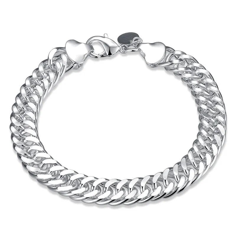 925 Sterling Silver Square Buckle 10MM Bracelet for Men Best Price in Men Jewerly - 2025