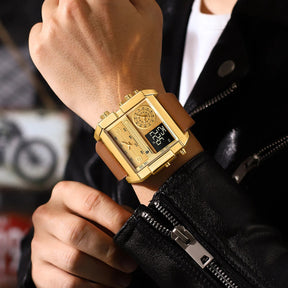 POEDAGAR Rectangle Multifunction Men's Watch Best Price in Men Jewerly - 2023