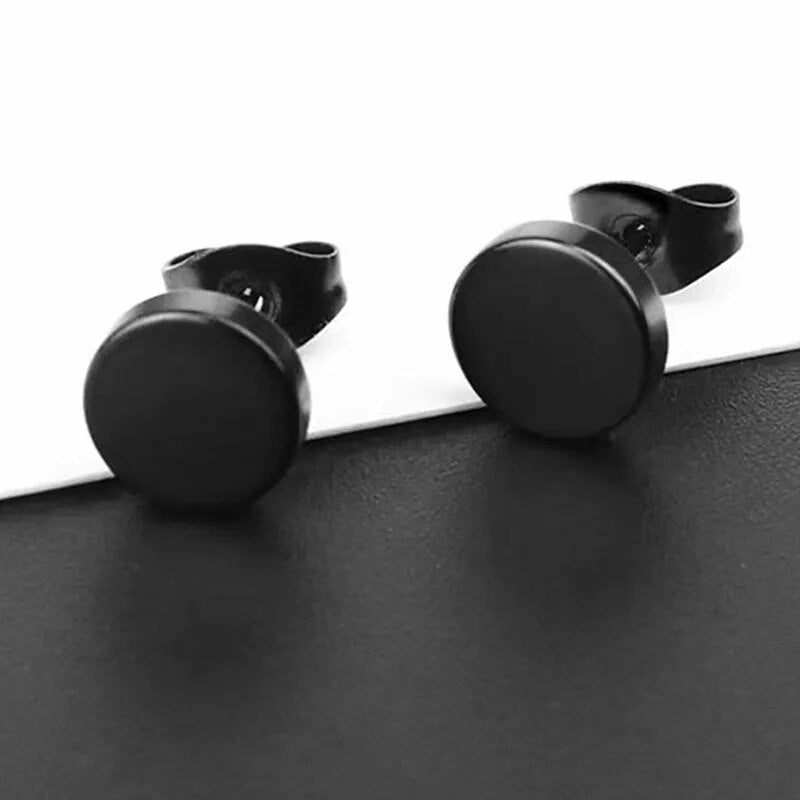 Punk Stainless Steel Stud Earrings with Black Set for Men Best Price in Men Jewerly - 2023