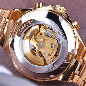 Men's Mechanical Automatic Skeleton Golden Luxury Watch Best Price in Men Jewerly - 2023