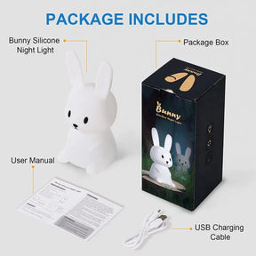 LED Night light Silicone Rabbit Touch Sensor lamp Cute Animal Light Bedroom Decor Gift for Kid Baby Child Table Lamp Home Decor