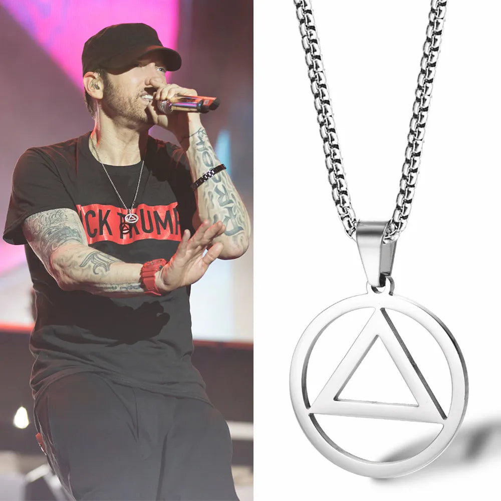 Eminem Triangle Hip Hop Pendant Necklace Best Price in Men Jewerly - 2023