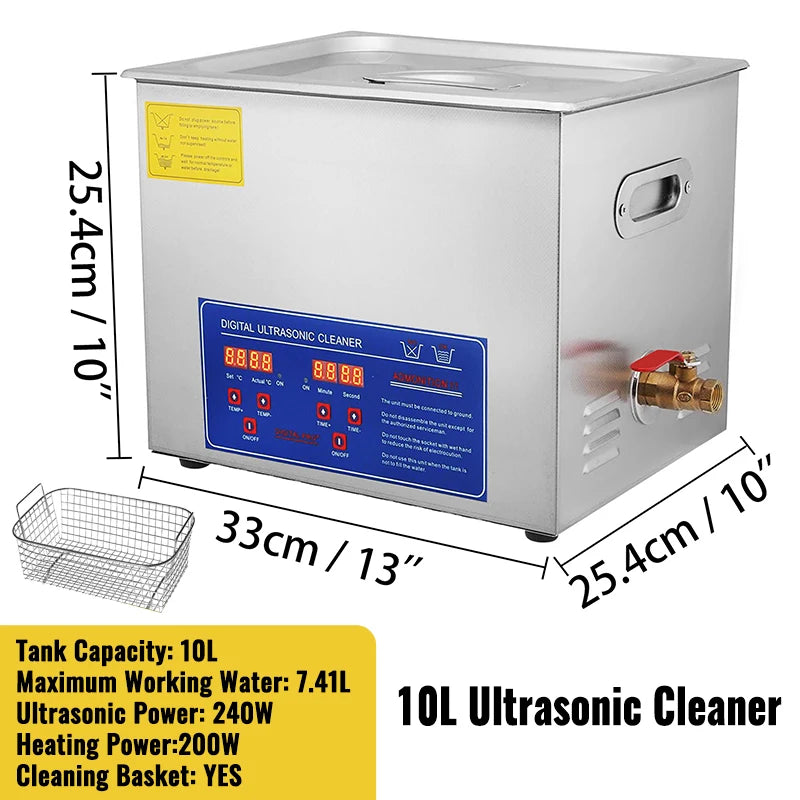 VEVOR 1.3L 2L 3L 6L 10L 15L 22L 30L Ultrasonic Cleaner Lave-Dishes Portable Washing Machine Diswasher Ultrasound Home Appliances