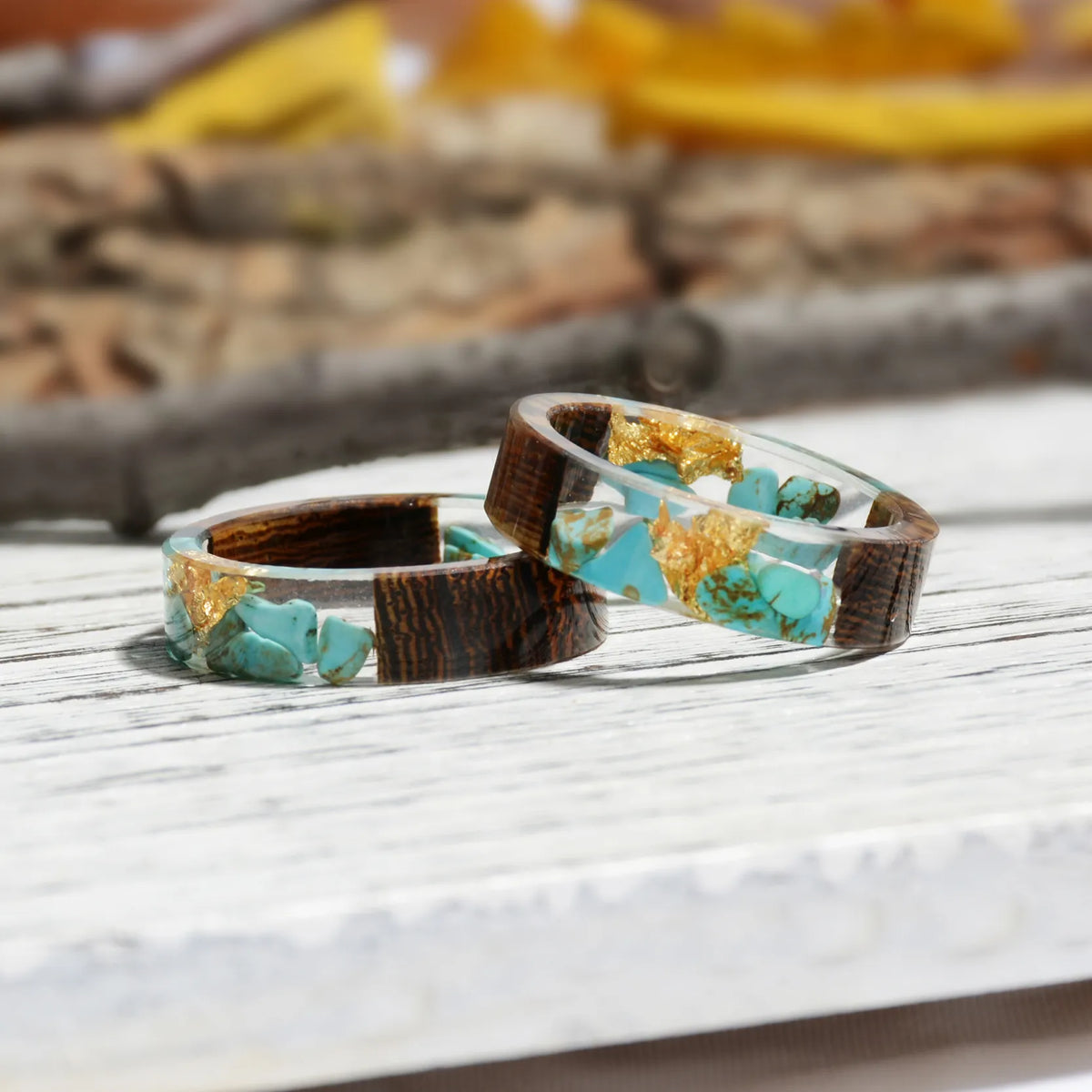 Handmade Wood Resin Ring with Dried Flowers Best Price in Men Jewerly - 2023