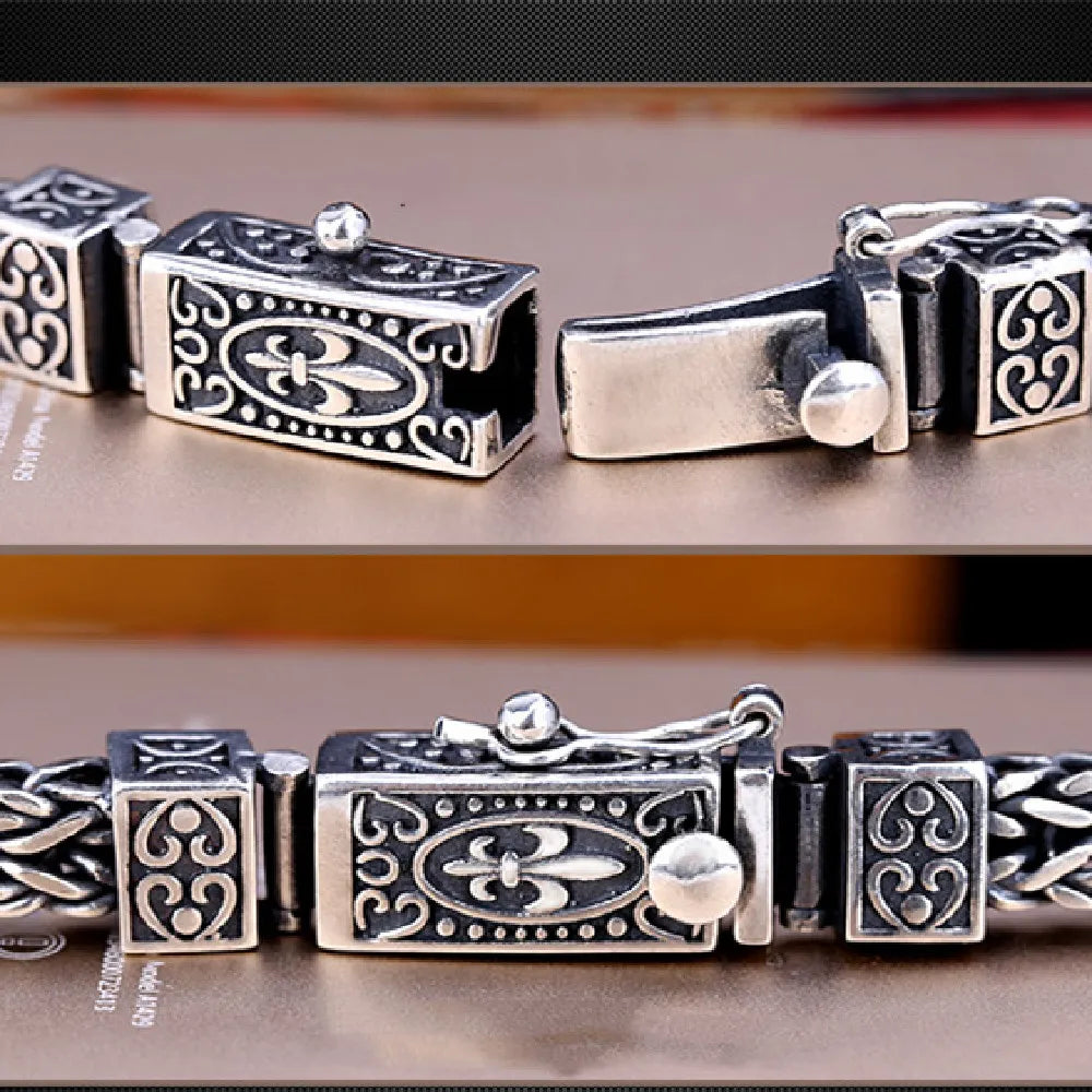 Retro Totem Double Row Silver Charm Bracelet Best Price in Men Jewerly - 2023