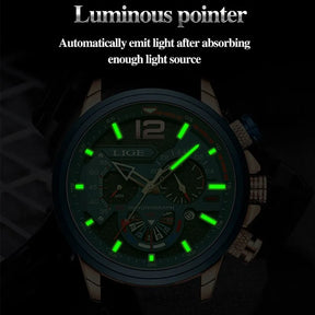 LIGE Luxury Chronograph Sport Men's Watch Best Price in Men Jewerly - 2023