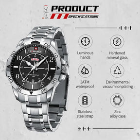 NAVIFORCE Casual Stainless Steel Quartz Wristwatch Best Price in Men Jewerly - 2023