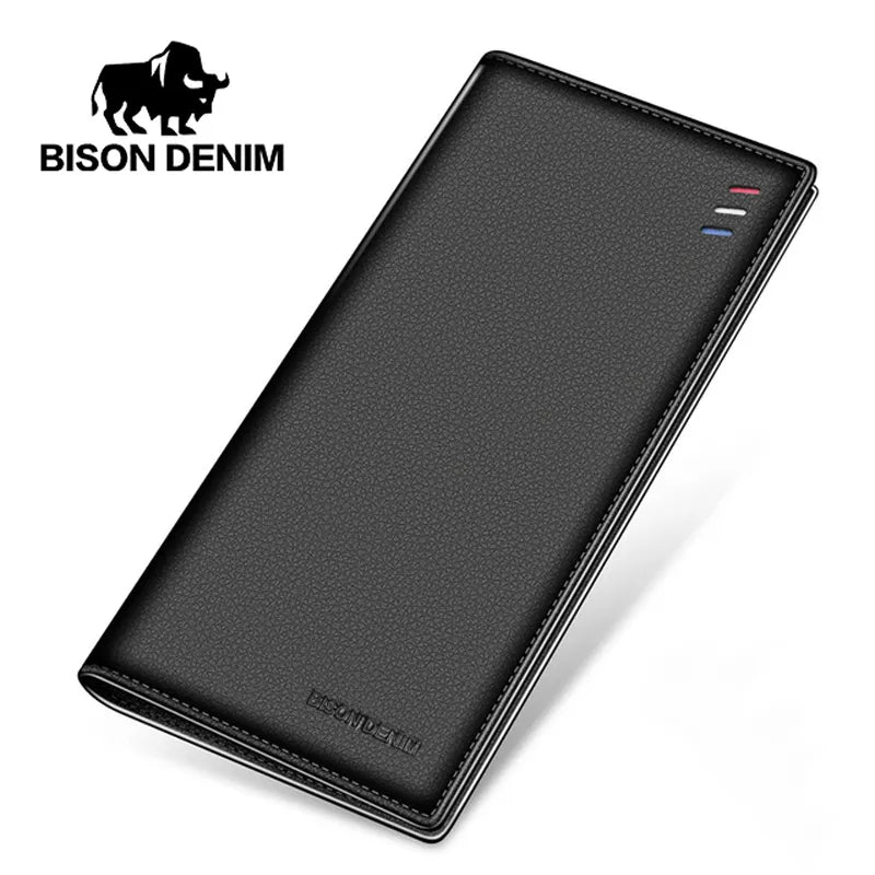 BISON DENIM Business Genuine Leather Long Wallet with Card Holder Best Price in Men Jewerly - 2023