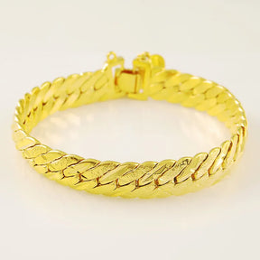 24k Gold GP 12mm Men's Bracelet/Bangle Best Price in Men Jewerly - 2023