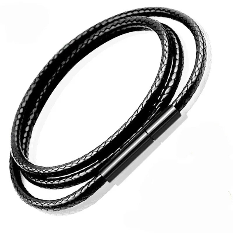 Black Leather Chain Necklace for Men Best Price in Men Jewerly - 2023