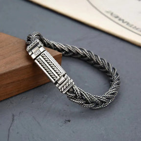 BOCAI S925 Silver Handmade Woven Twist Bracelet for Men & Women Best Price in Men Jewerly - 2023