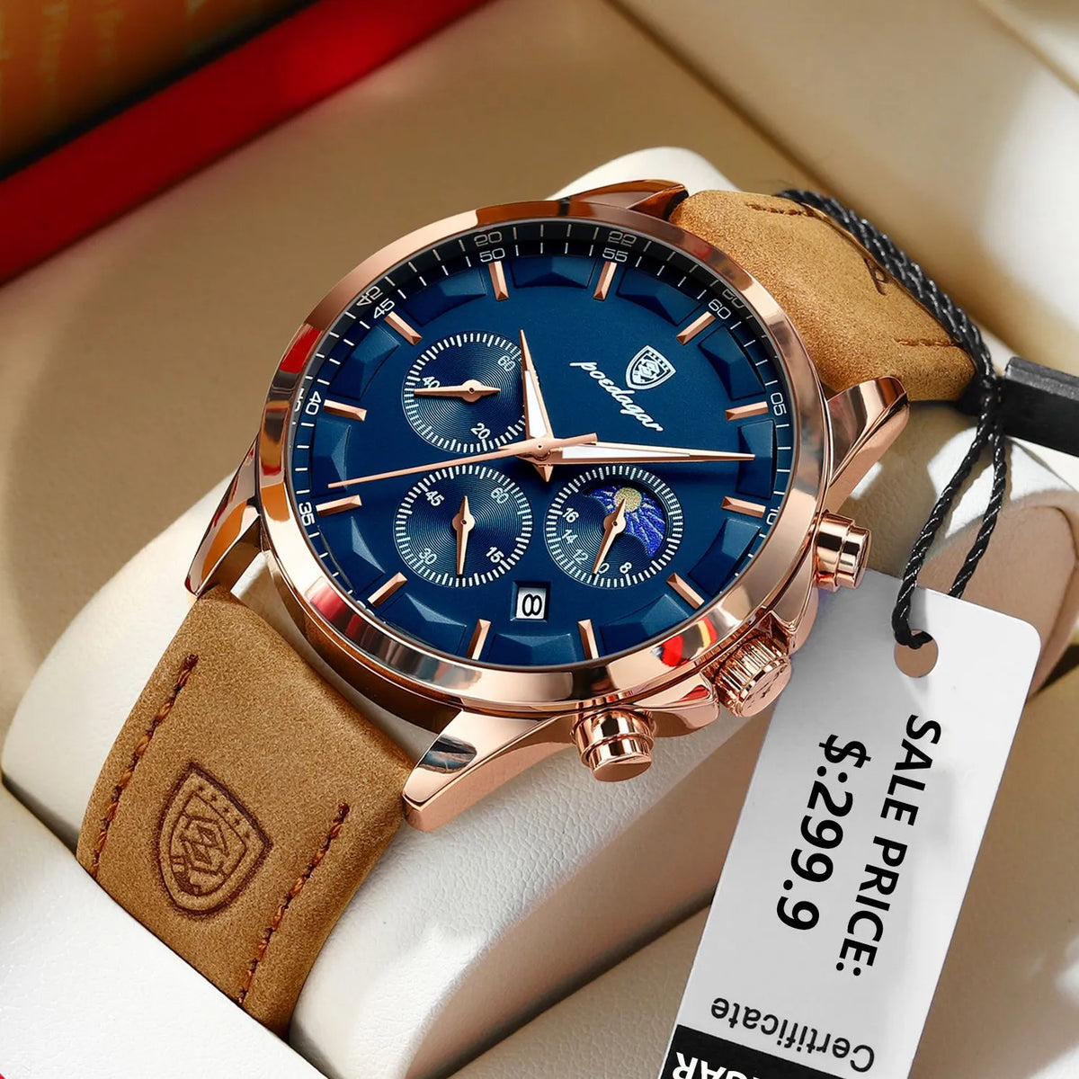 POEDAGAR Luxury Sports Chronograph Watch Best Price in Men Jewerly - 2023