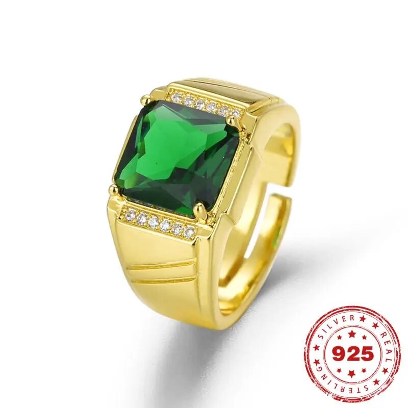 HOYON 14K Gold Ring with Emerald for Men Best Price in Men Jewerly - 2023