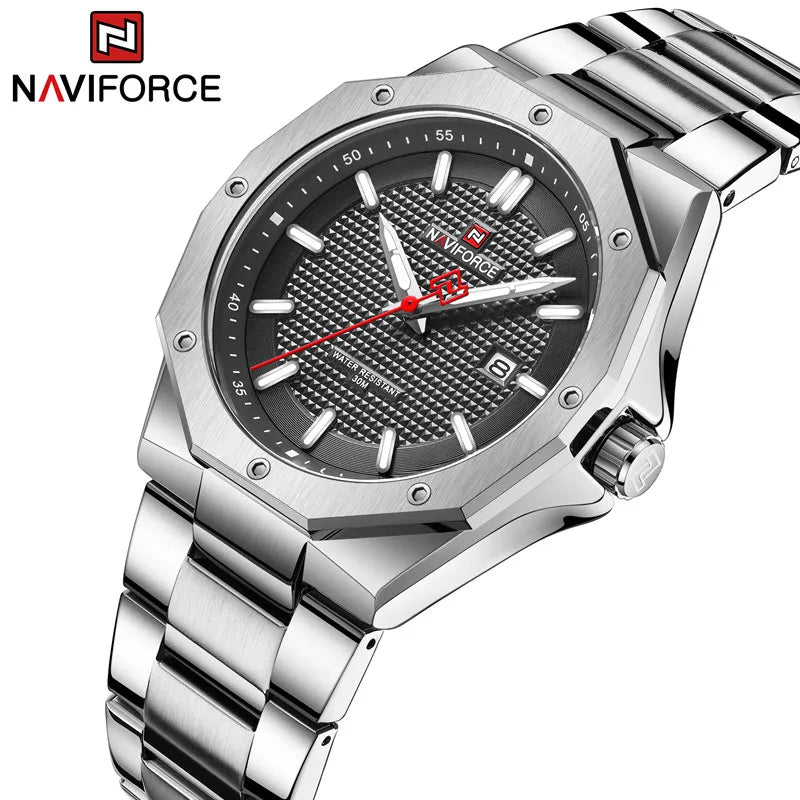 NAVIFORCE Men's Sports Military Stainless Steel Watch Best Price in Men Jewerly - 2023