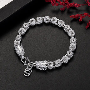 925 Sterling Silver Dragon Head Bracelet Best Price in Men Jewerly - 2023