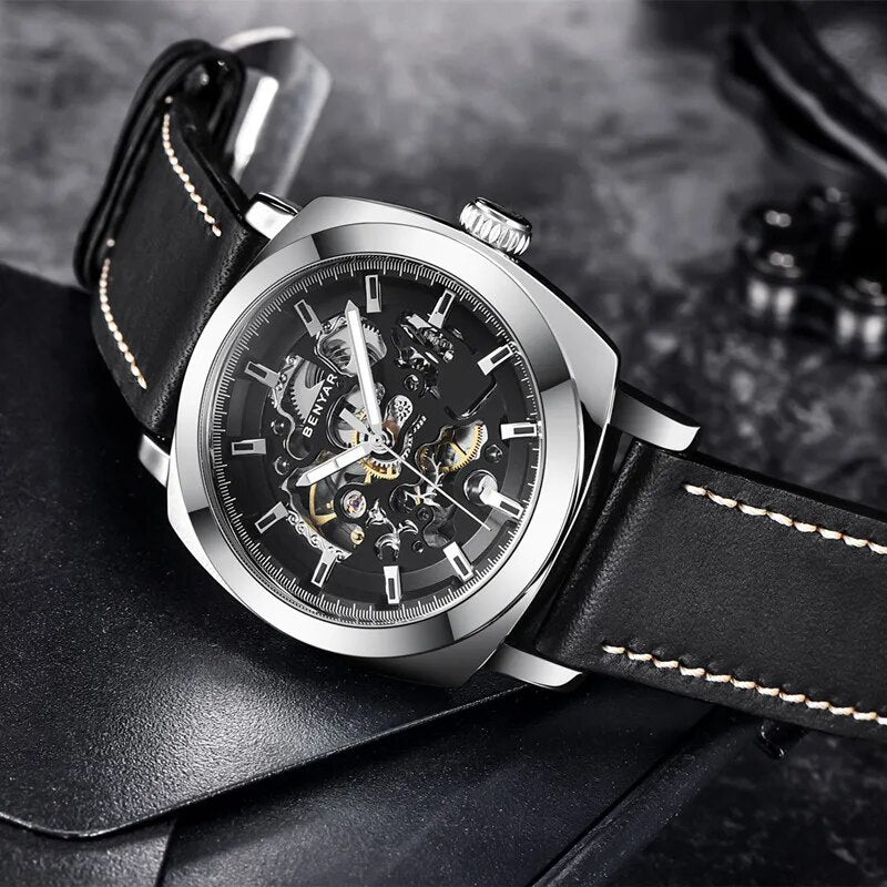 BENYAR 2023 Men's Automatic Mechanical Leather Watch for Men Best Price in Men Jewerly - 2023