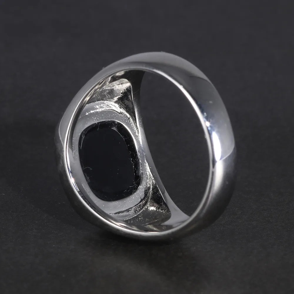 Real Pure Silver Turkish Rings with Onyx Stones Best Price in Men Jewerly - 2023