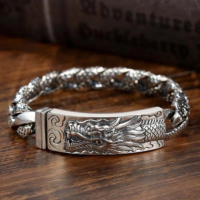 Silver Chain Dragon Head Bracelet for Men Best Price in Men Jewerly - 2023