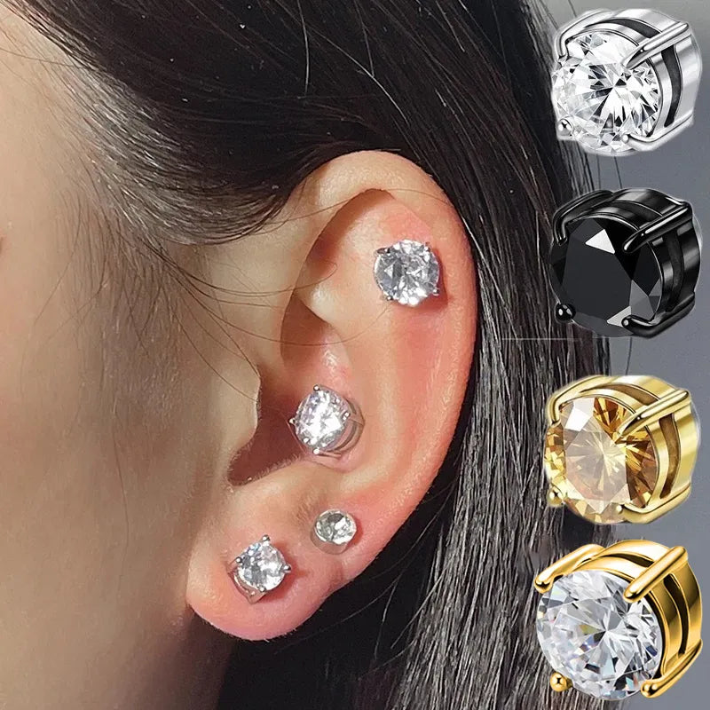 Magnetic Stud Earring with Crystal Clip for Men Best Price in Men Jewerly - 2023