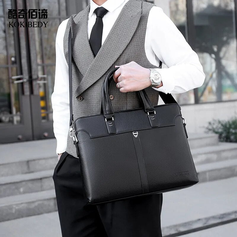 Men's Business Leather Briefcase Best Price in Men Jewerly - 2025