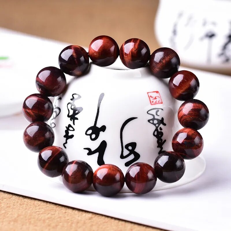 Red Tiger Eye Stone Buddhist Rosary Bracelet Best Price in Men Jewerly - 2023