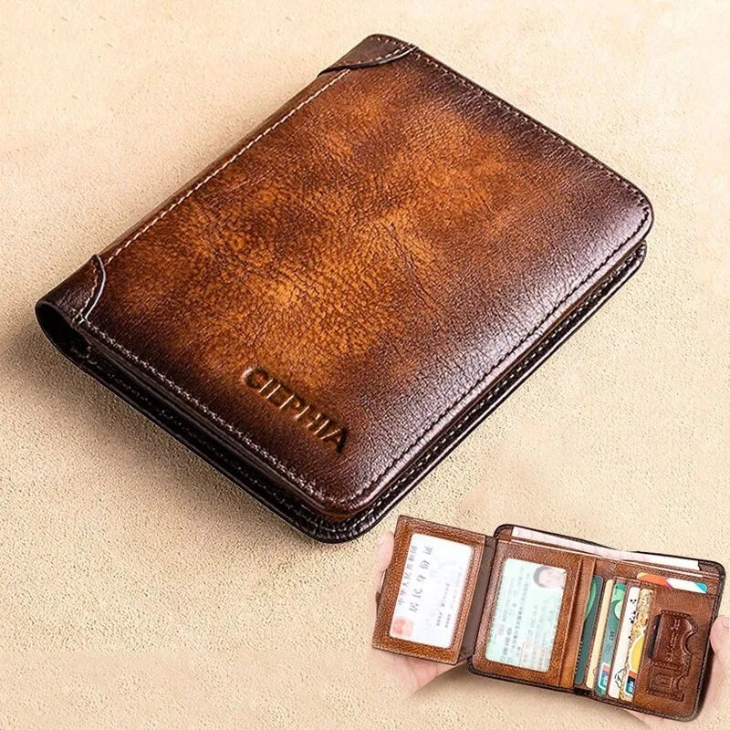 RFID Protection Leather Wallet for Men Best Price in Men Jewerly - 2023