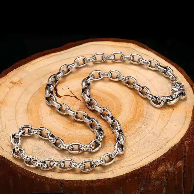 Thai Silver Vintage Braided Long Chain Necklace Best Price in Men Jewerly - 2023